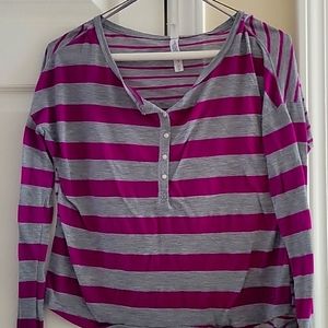 Gray purple stripe shirt